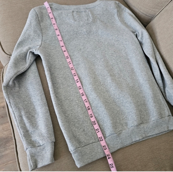 Christmas sweater Small gray merry pugmas crew neck  fleece lined - Picture 10 of 11